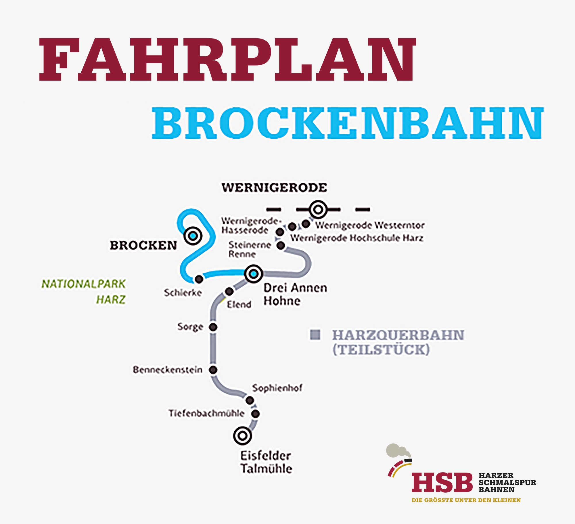 Winterfahrplan Brockenbahn 01.11 - 30.11.2023