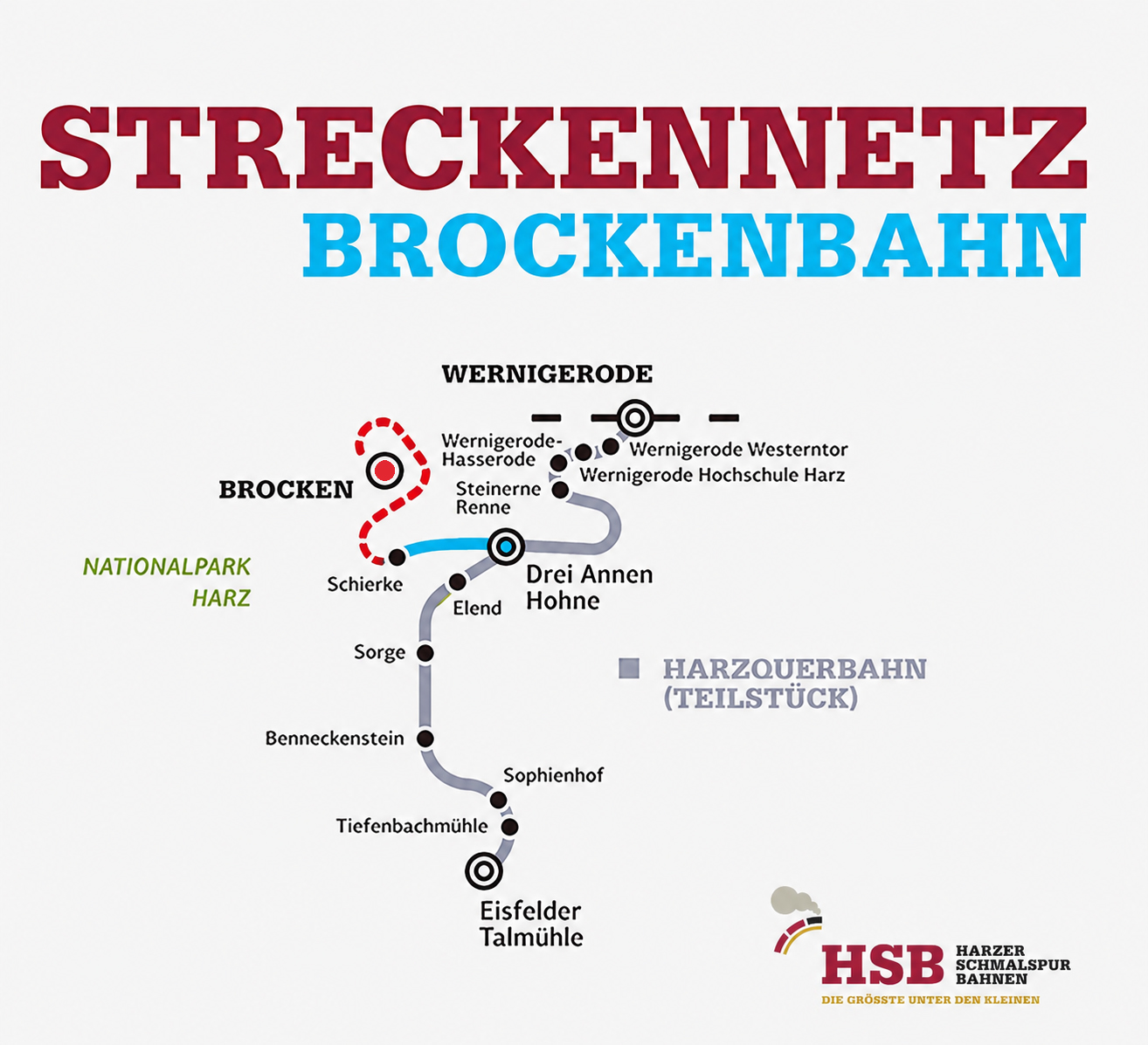 Sommerfahrplan Brockenbahn vom 31.08. - 18.09.2026