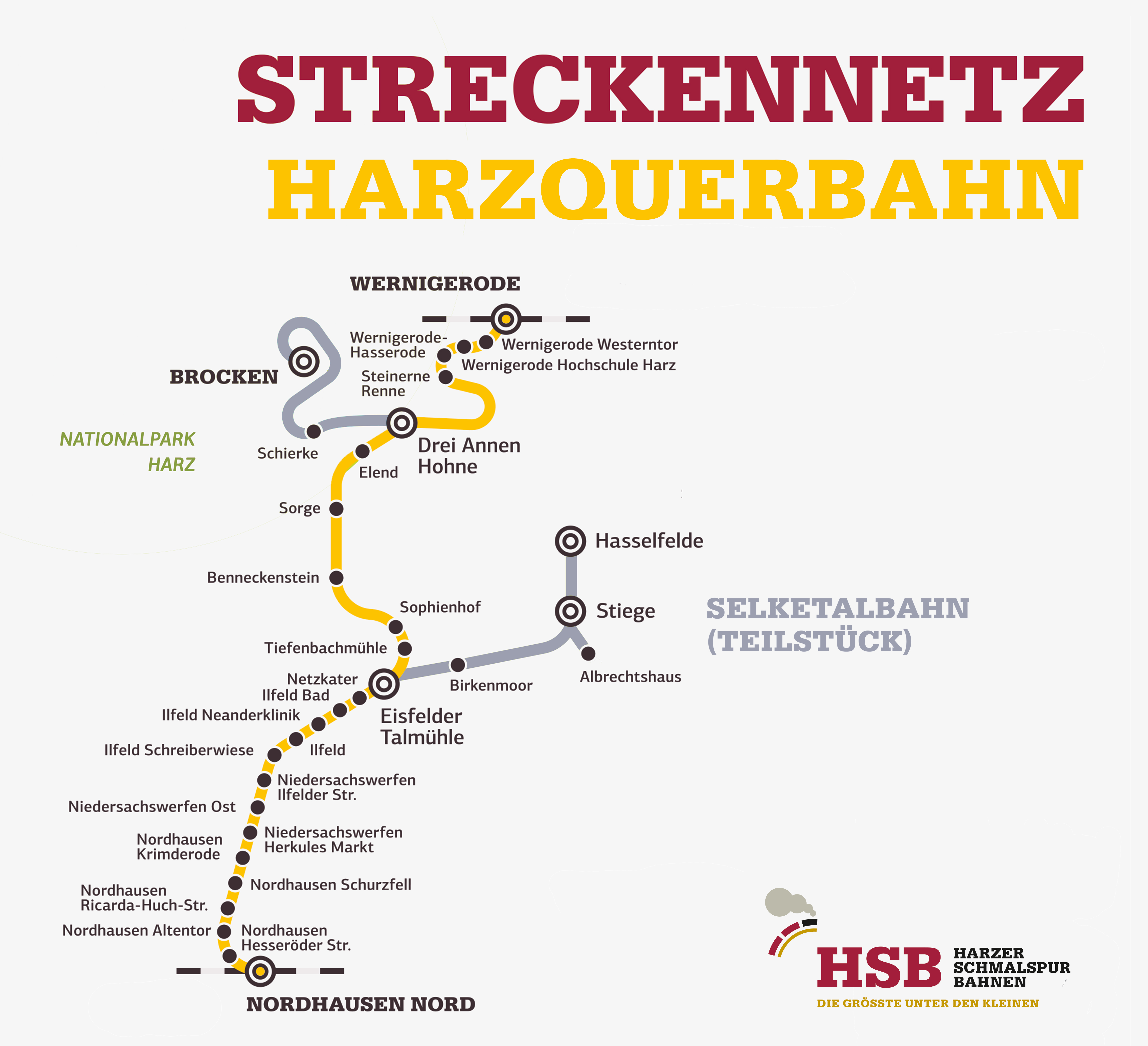 Sommerfahrplan Harzquerbahn 01.04. - 31.10.2023