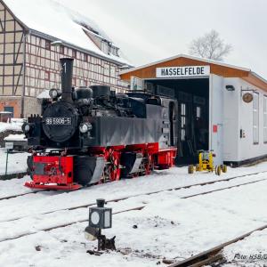 Nach erfolgter Konservierung kehrte die 99 5906 heute nach Hasselfelde zurück, wo die Lokomotive bereits von 1950 bis 1960 stationiert war. (Foto: HSB/Dirk Bahnsen)