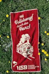 Handtuch rot mit Mallet-Motiv 