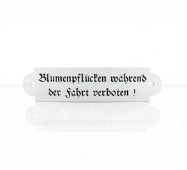 Emailleschild "Blumenpflücken" 