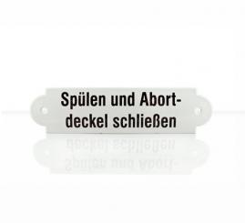 Emailleschild "Spülen und Abortdeckel..." 
